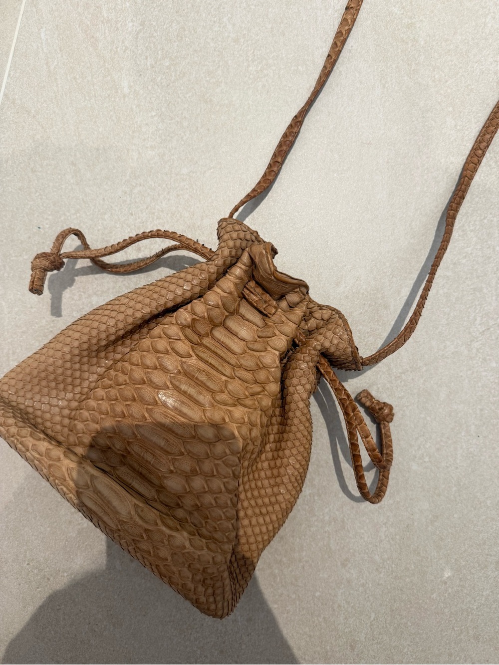 Hunting Season Mini Python Drawstring Crossbody - Picture 2 of 4